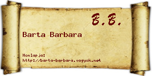 Barta Barbara névjegykártya